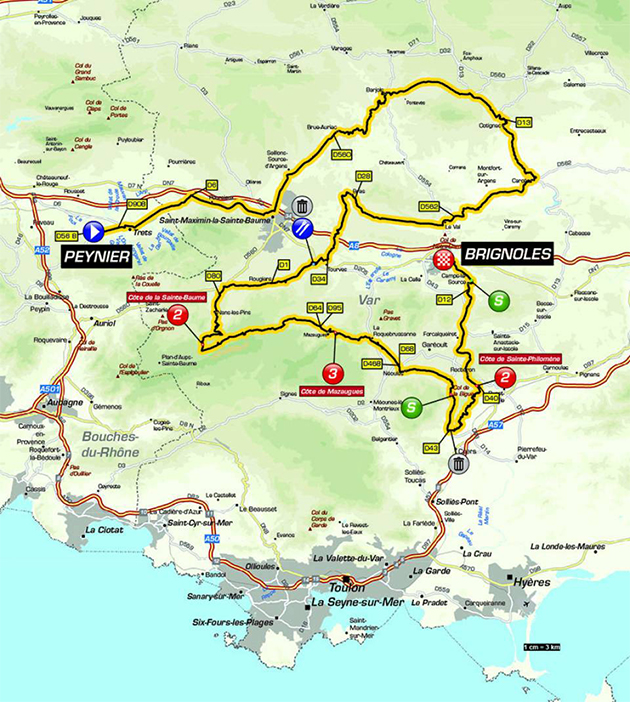 Paris-Nice stage 6 map